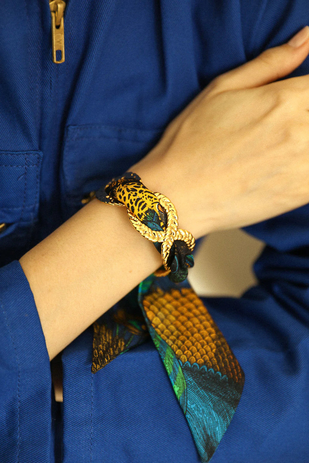 Paon Mariage Peacock Wedding 4cm Ribbon Bracelet