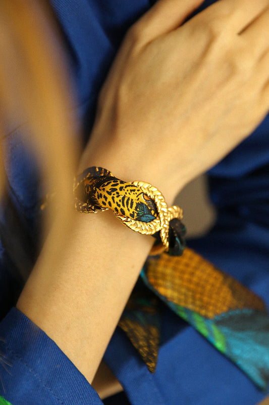 Paon Mariage Peacock Wedding 4cm Ribbon Bracelet