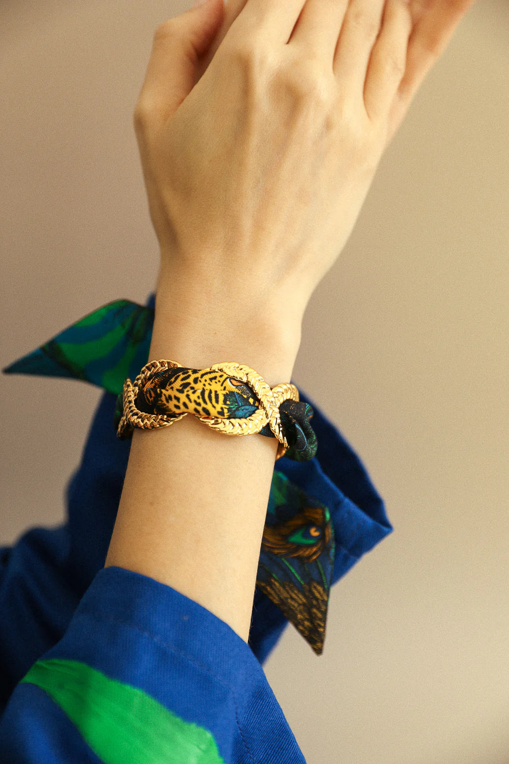 Paon Mariage Peacock Wedding 4cm Ribbon Bracelet