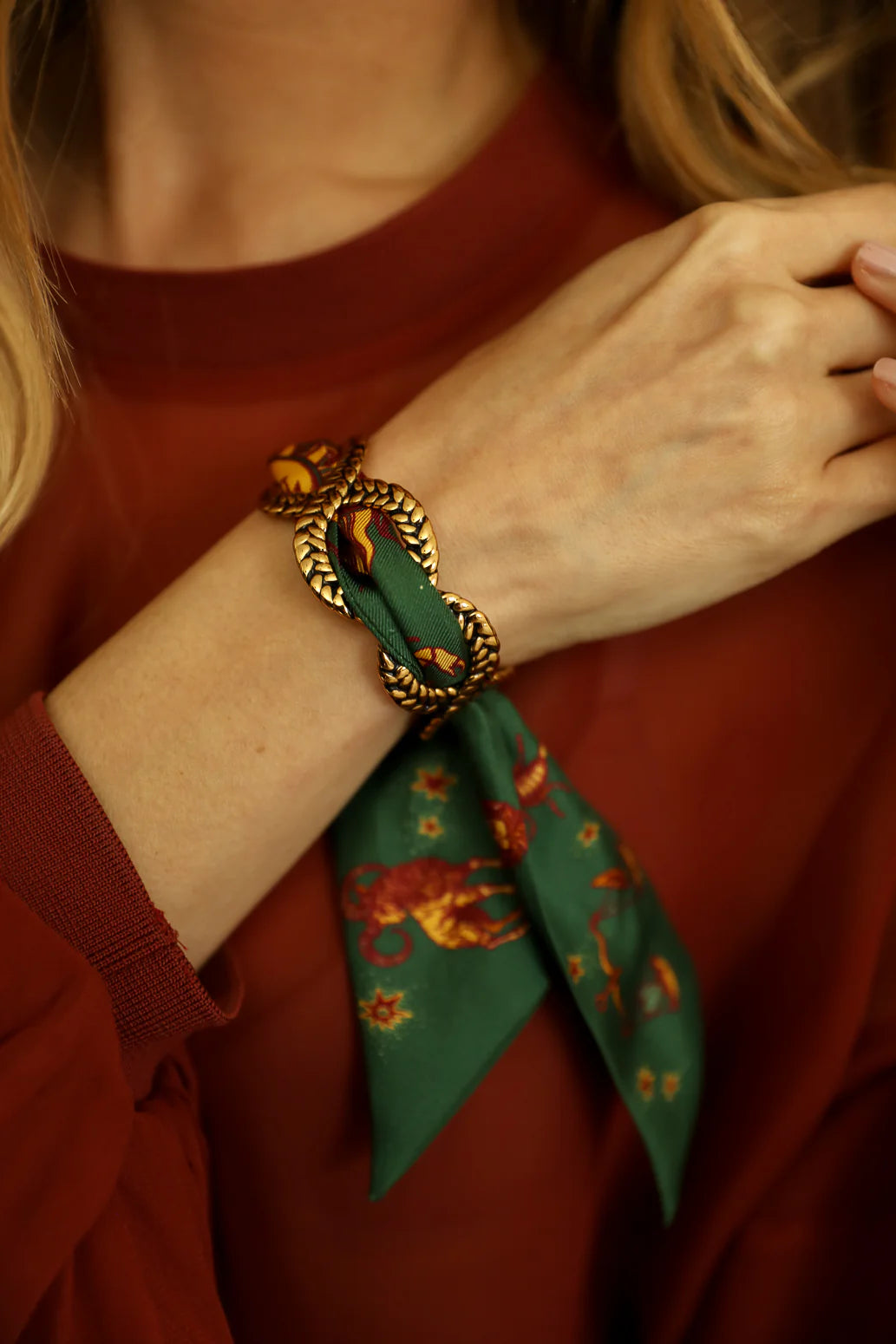Paon Mariage Peacock Wedding 4cm Ribbon Bracelet