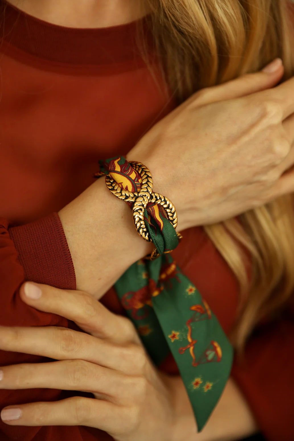 Paon Mariage Peacock Wedding 4cm Ribbon Bracelet