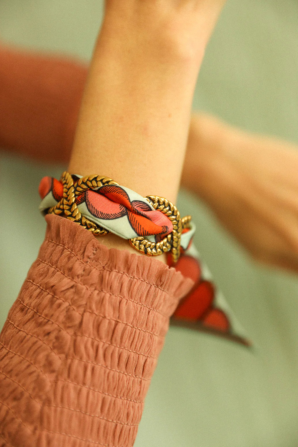 Paon Mariage Peacock Wedding 4cm Ribbon Bracelet