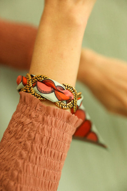 Paon Mariage Peacock Wedding 4cm Ribbon Bracelet