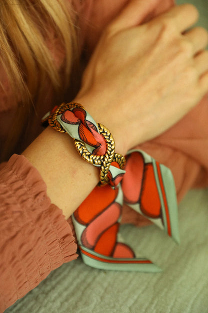 Paon Mariage Peacock Wedding 4cm Ribbon Bracelet