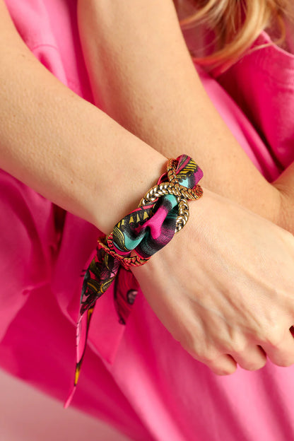 Paon Mariage Peacock Wedding 4cm Ribbon Bracelet
