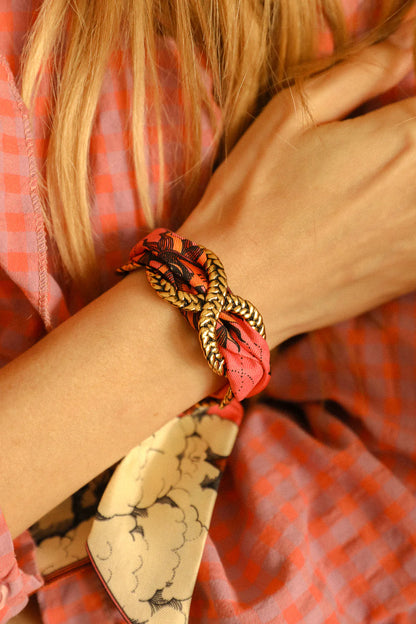 Paon Mariage Peacock Wedding 4cm Ribbon Bracelet