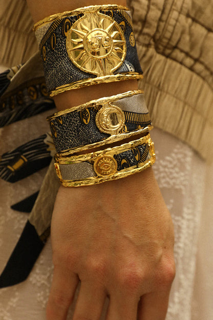 Cerf Bohème Black 2cm Silk Ribbon Bracelet