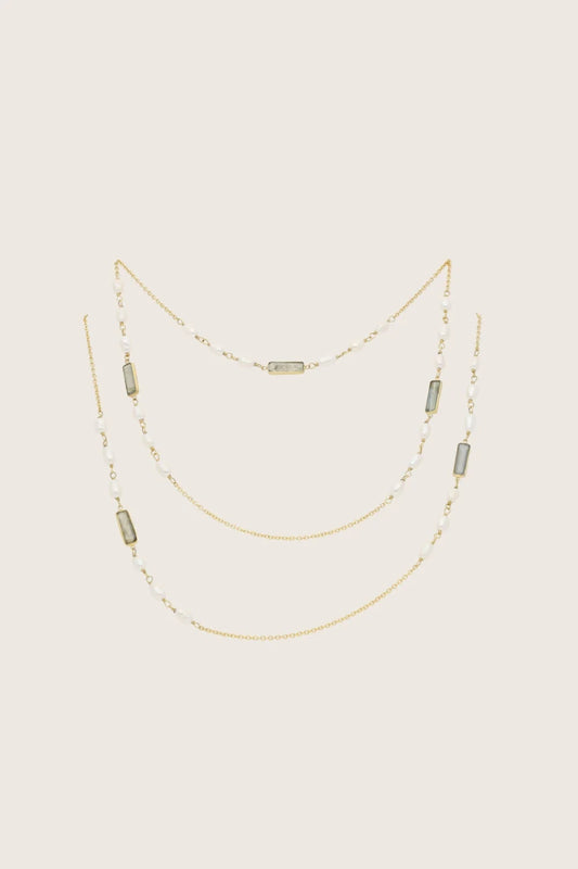 Taima Labradorite Pearl Necklace