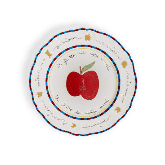 Small porcelain plate with apple motif