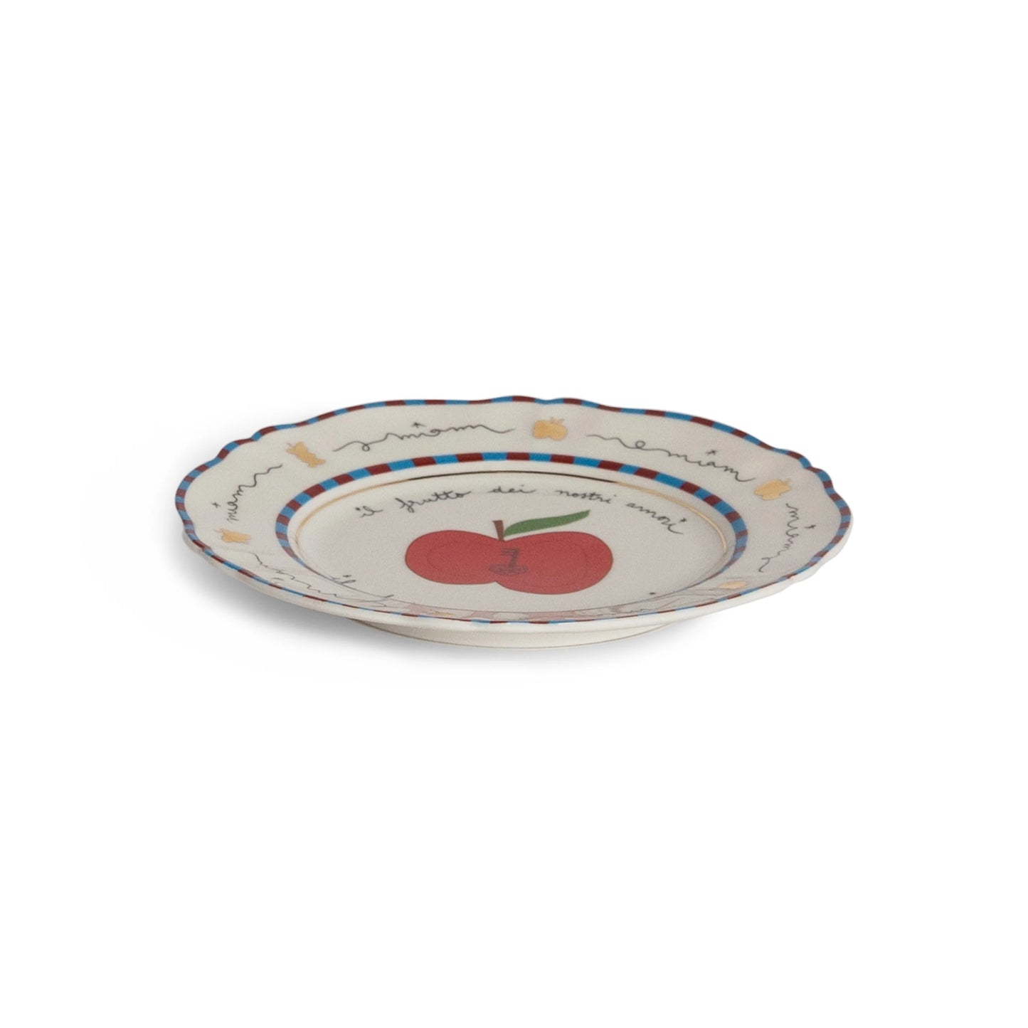 Small porcelain plate with apple motif