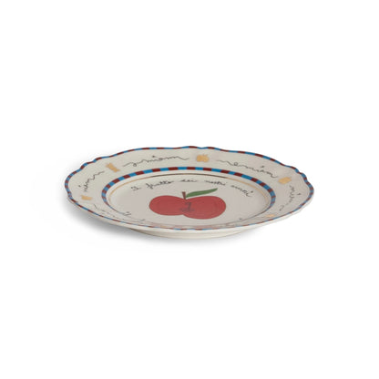 Small porcelain plate with apple motif