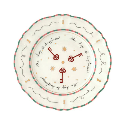 Key pattern porcelain dinner plate