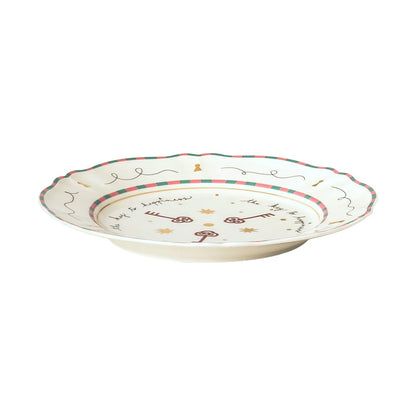 Key pattern porcelain dinner plate