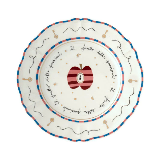 Apple-patterned porcelain dinner plate