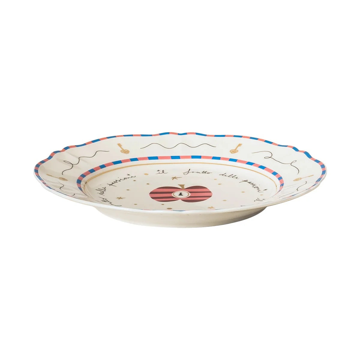 Apple-patterned porcelain dinner plate