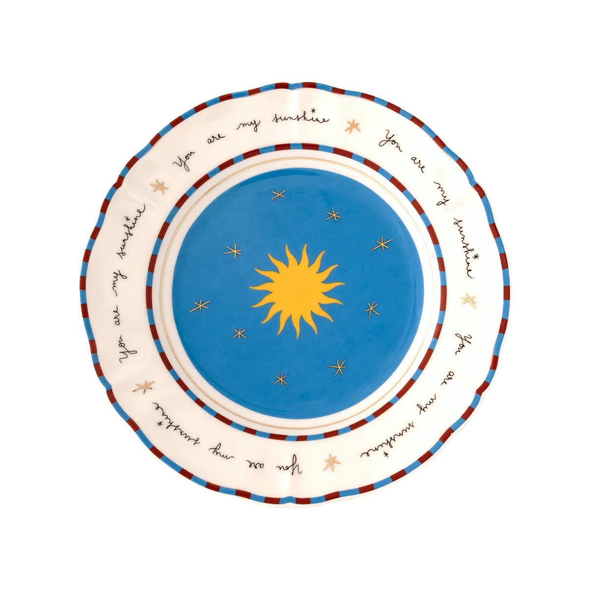 Sun-Patterned Ceramic Fruit Plate