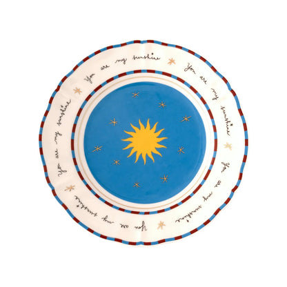 Sun-Patterned Ceramic Fruit Plate