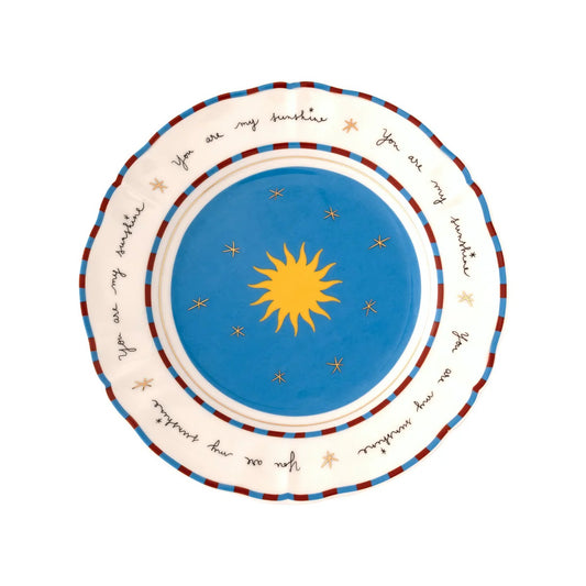 Sun-Patterned Ceramic Fruit Plate