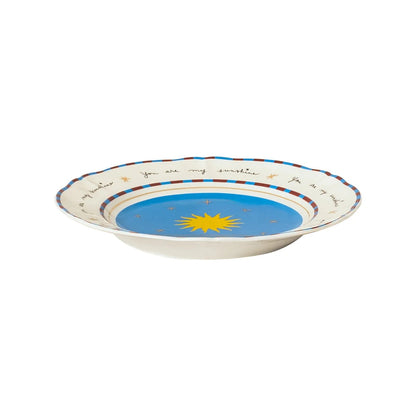 Sun-Patterned Ceramic Fruit Plate