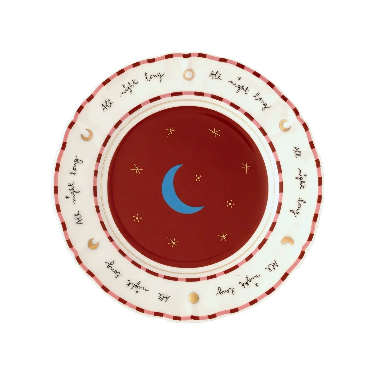 Porcelain fruit plate with moon design