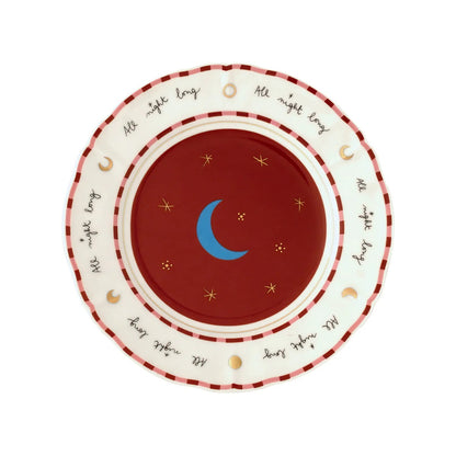 Porcelain fruit plate with moon design
