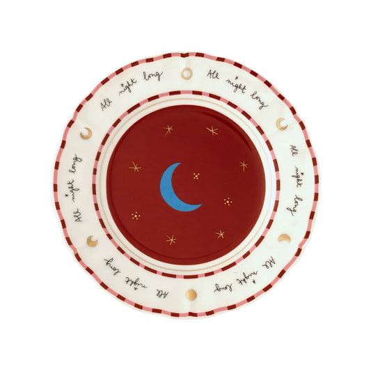 Porcelain fruit plate with moon design
