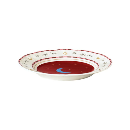 Porcelain fruit plate with moon design