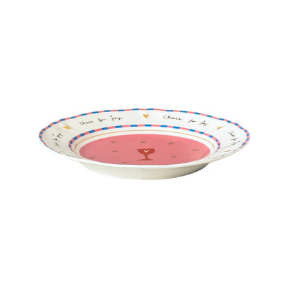 Glass pattern porcelain fruit plate