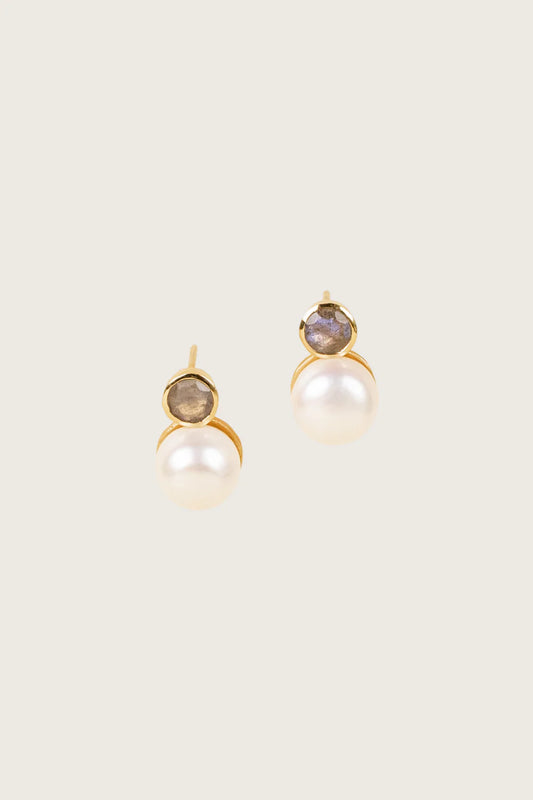 Pudiah Labradorite Pearl Earrings