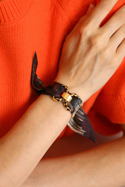Aigle Gris Foncé 獵空之翼 4cm真絲手鐲