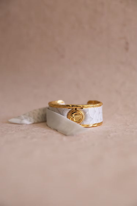 Paon Mariage Peacock Wedding 2cm Ribbon Bracelet
