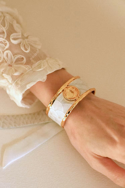 Paon Mariage Peacock Wedding 2cm Ribbon Bracelet