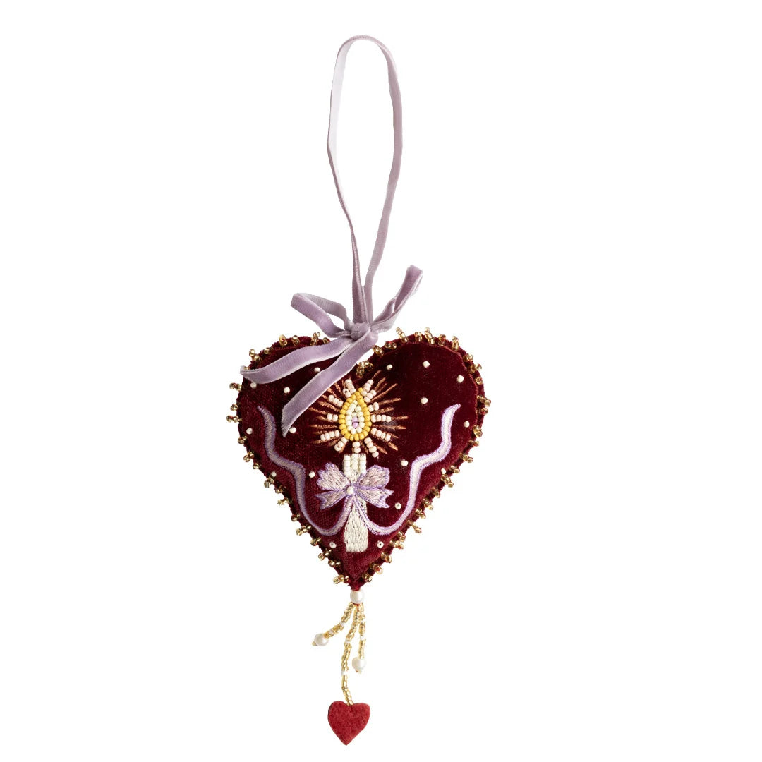 Red heart-shaped coaster