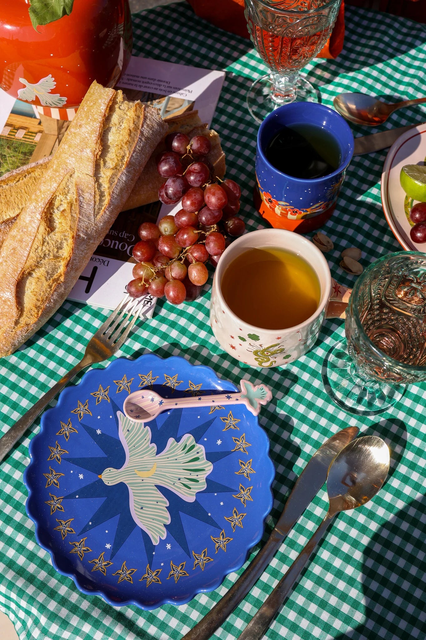 Blue Moon Bird Totem Plate
