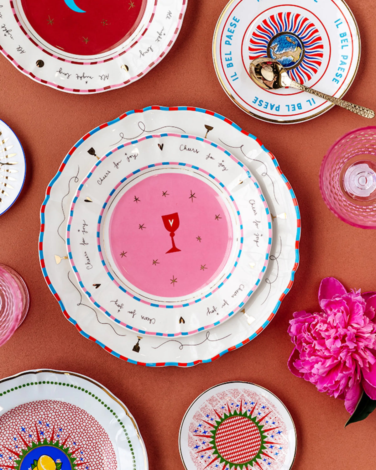 Glass pattern porcelain fruit plate