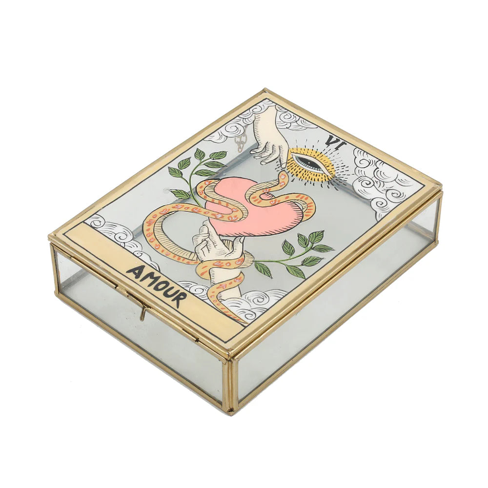 Amour Vintage Glass Storage Box L