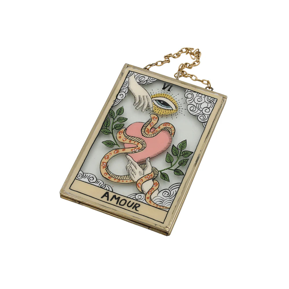 Amour Vintage Glass Double-Sided Hanging Ornament