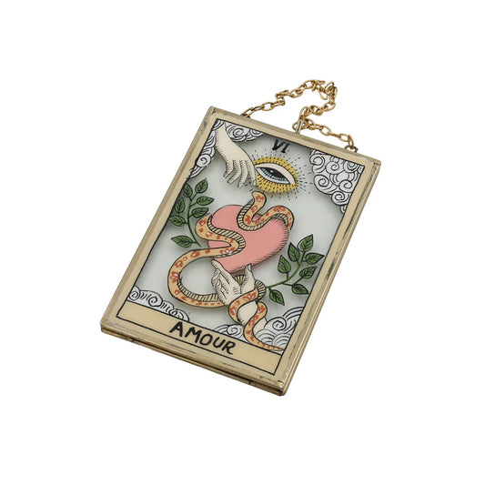 Amour Vintage Glass Double-Sided Hanging Ornament