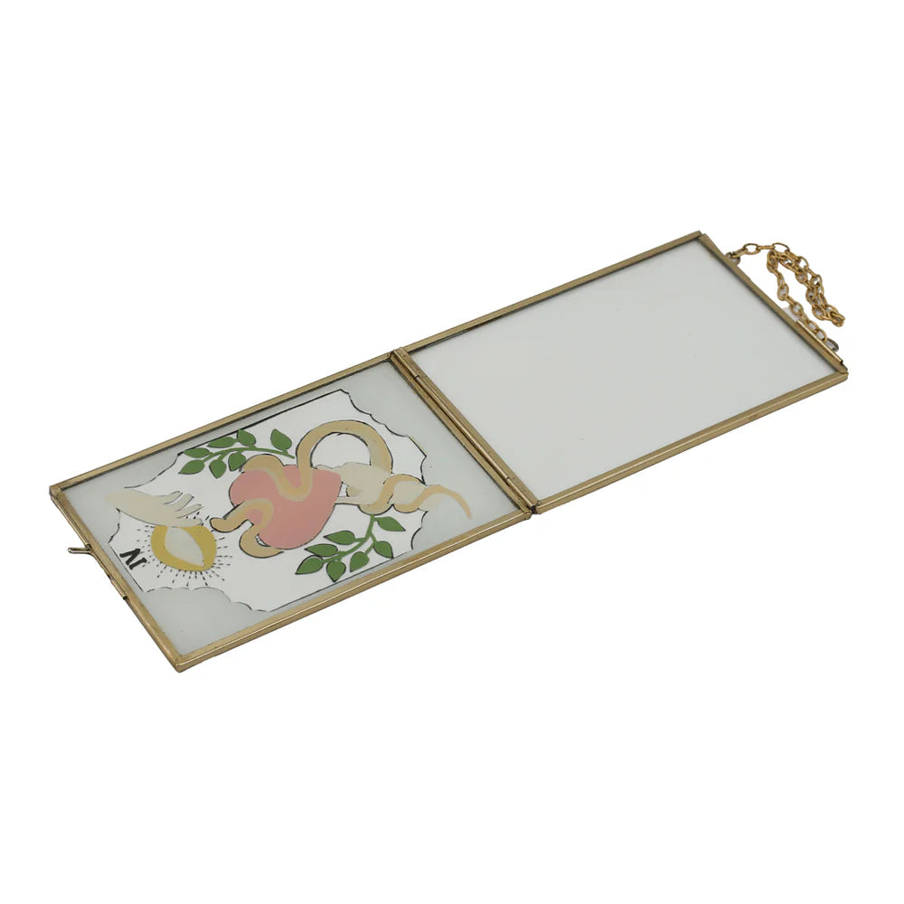 Amour Vintage Glass Double-Sided Hanging Ornament