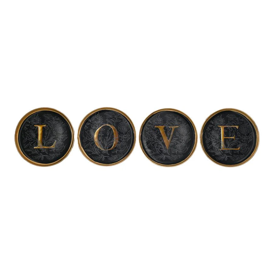 LOVE 復古杯墊組 四入