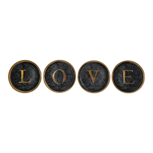 LOVE 復古杯墊組 四入