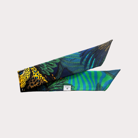 Fantastiques Flashy 靈豹幻境（藍綠）4cm絲帶
