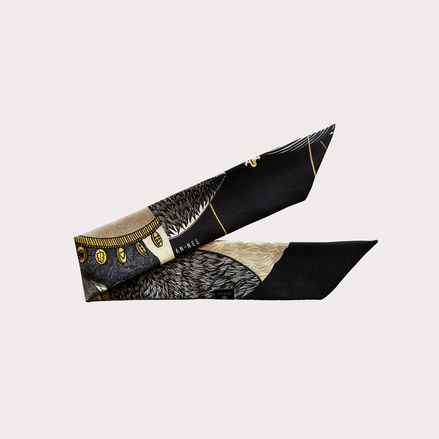 Cerf Bohème Black Deer 4cm Ribbon Bracelet