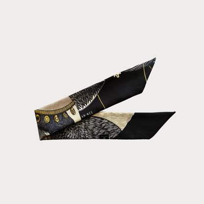 Cerf Bohème Black Deer 4cm Ribbon Bracelet