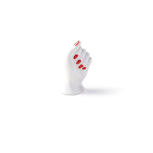 Red Hand-Shaped Ceramic Vase